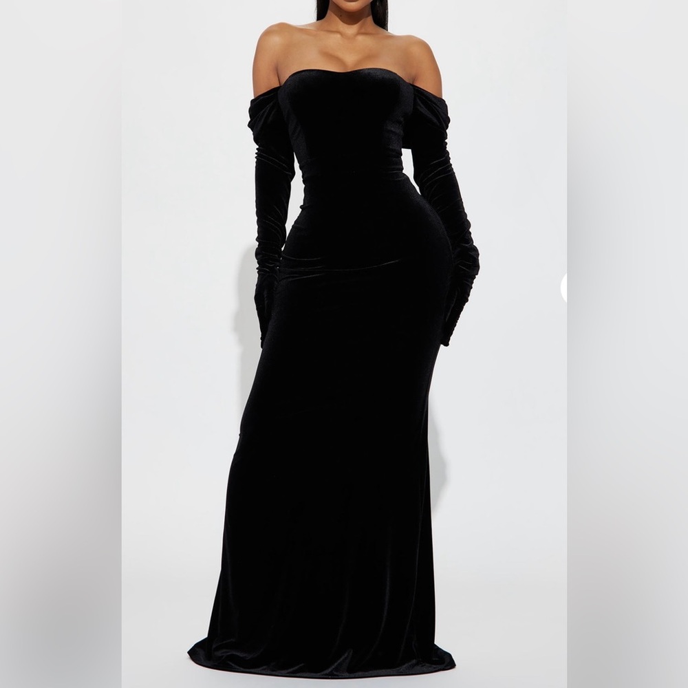 Elegant Black Velvet Dress
